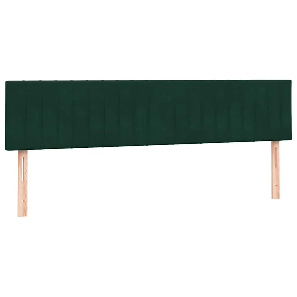 Krevet s oprugama s madracima tamno zeleni 180x220 cm baršun