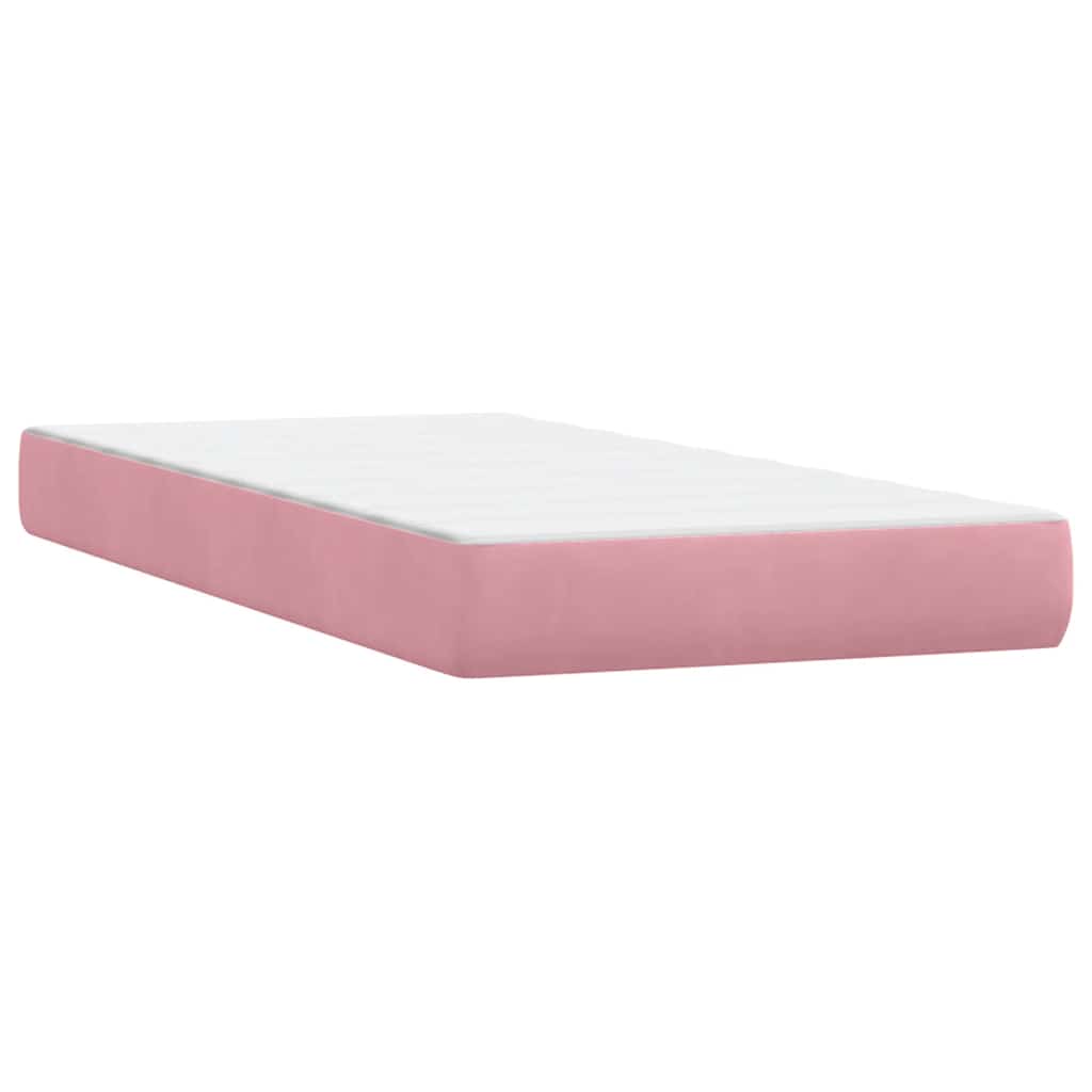 Box Spring krevet s madracima ružičasti 180x210 cm baršun