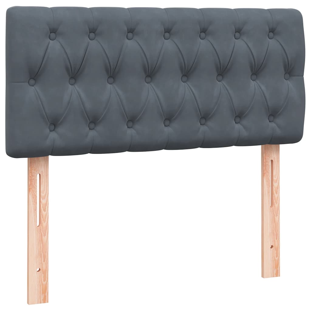 Box spring krevet s madracem tamnosivi 80 x 220 cm baršunasti