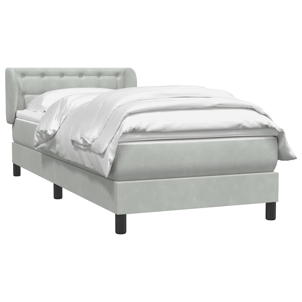 Box Spring krevet s madracem svijetlo sivi 80x210 cm baršun