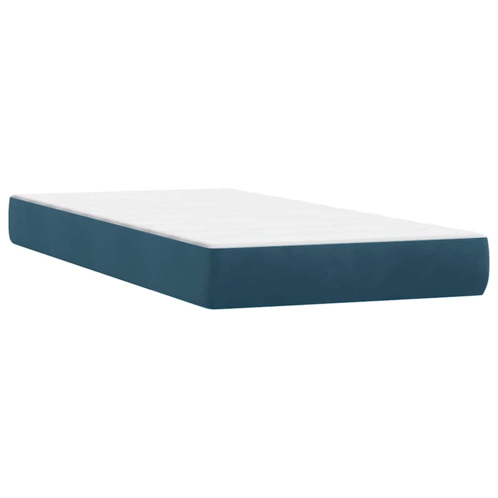 Box Spring krevet s madracem tamnoplavi 80x210 cm baršun
