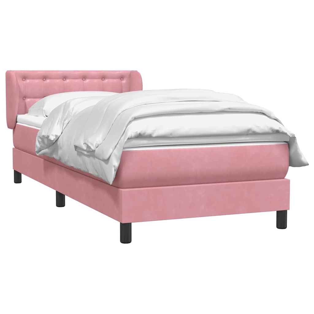 Box Spring krevet s madracem ružičasti 90x210 cm samt