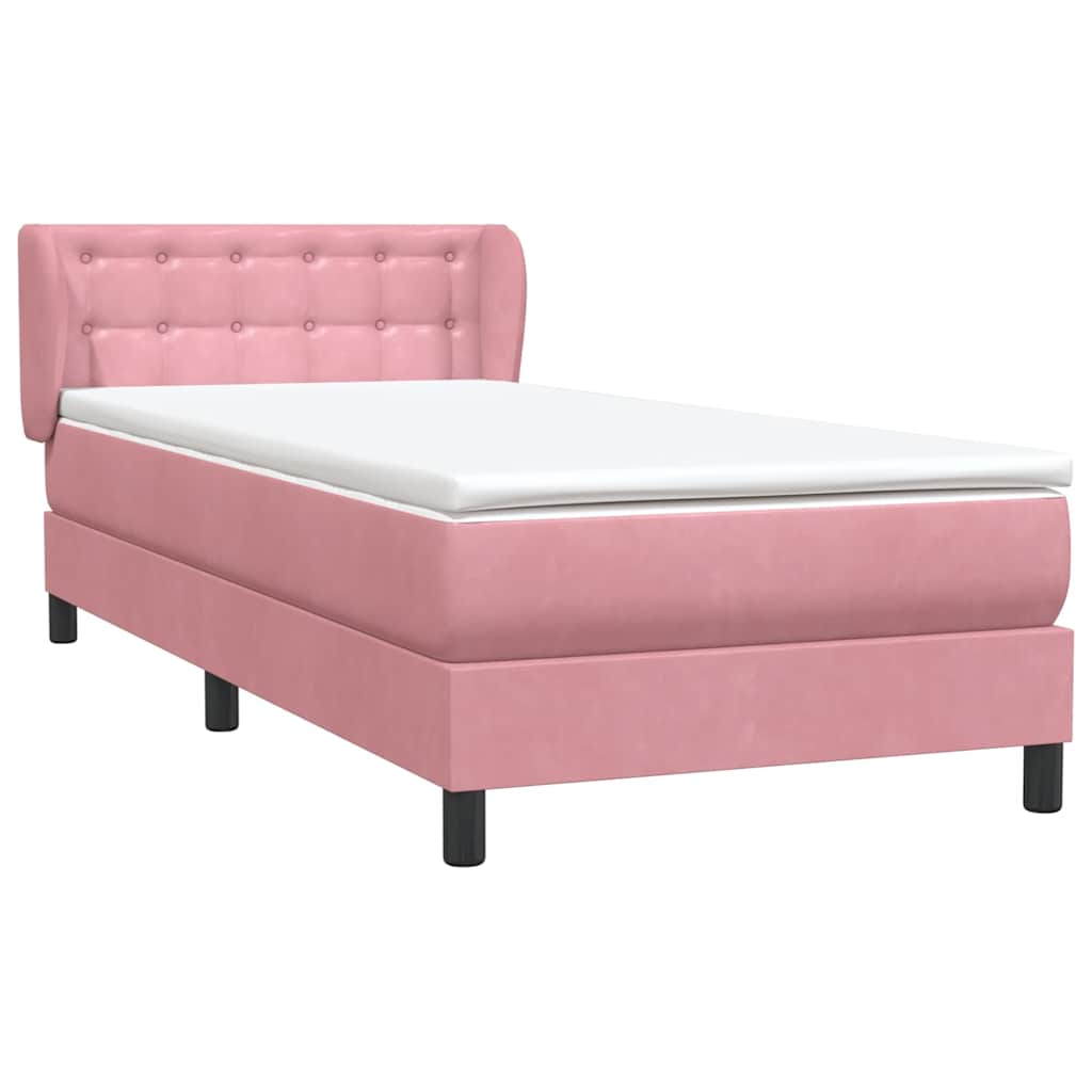 Box Spring krevet s madracem ružičasti 90x210 cm samt
