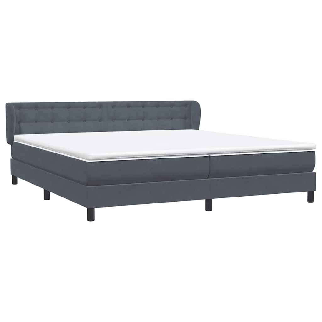 Box Spring krevet s madracima tamno sivi 180x210 cm baršun