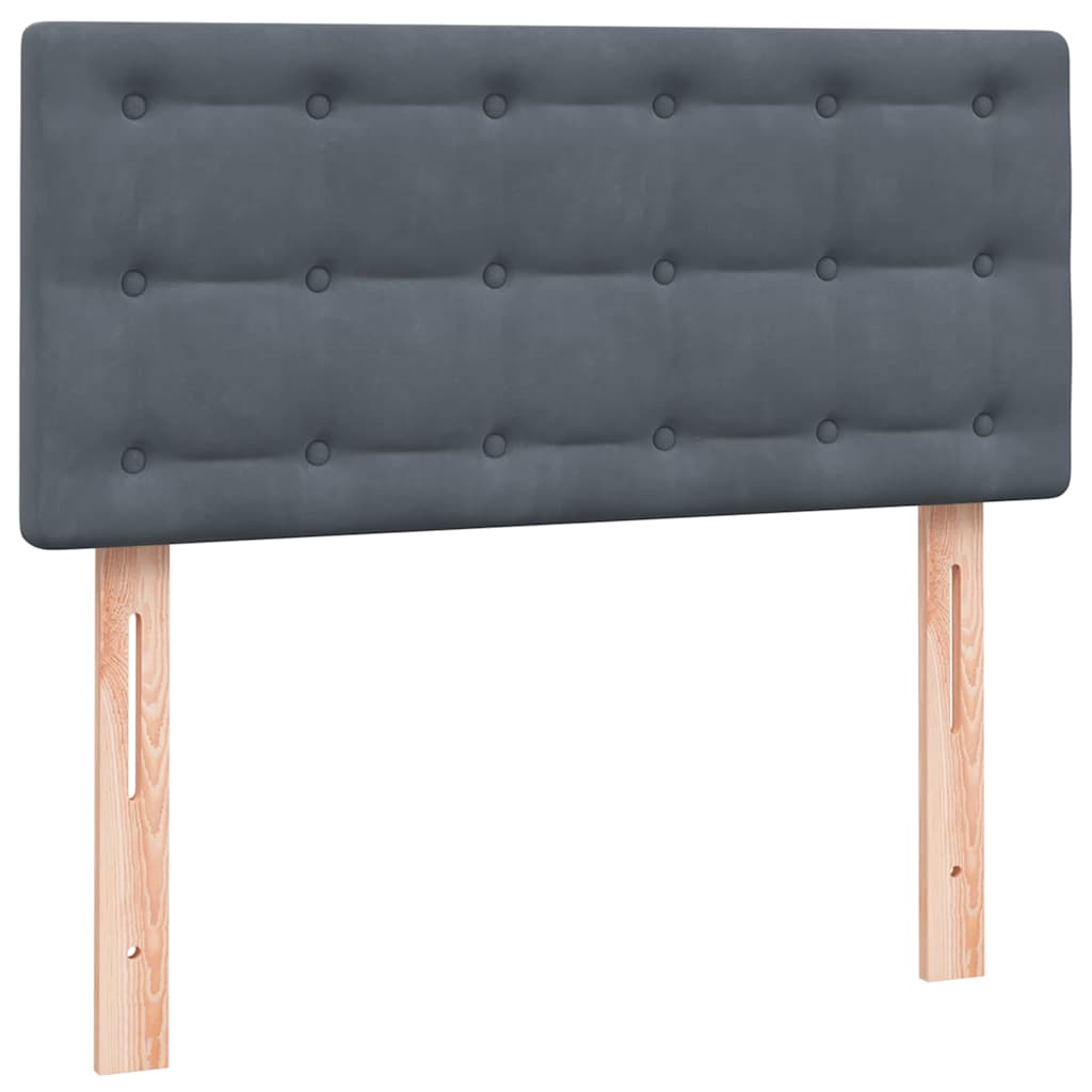 Box spring krevet s madracem tamnosivi 80 x 220 cm baršunasti