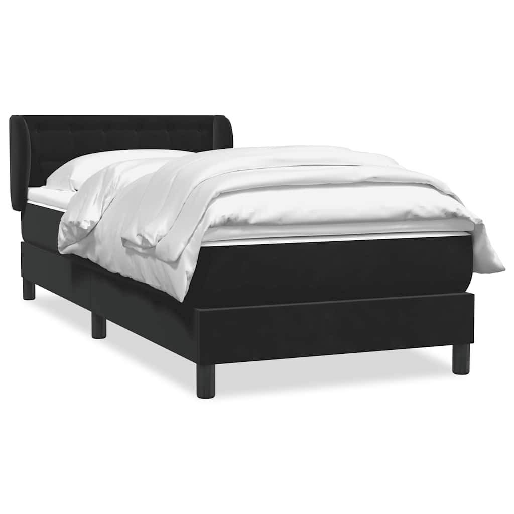 Box spring krevet s madracem crni 80 x 220 cm baršunasti