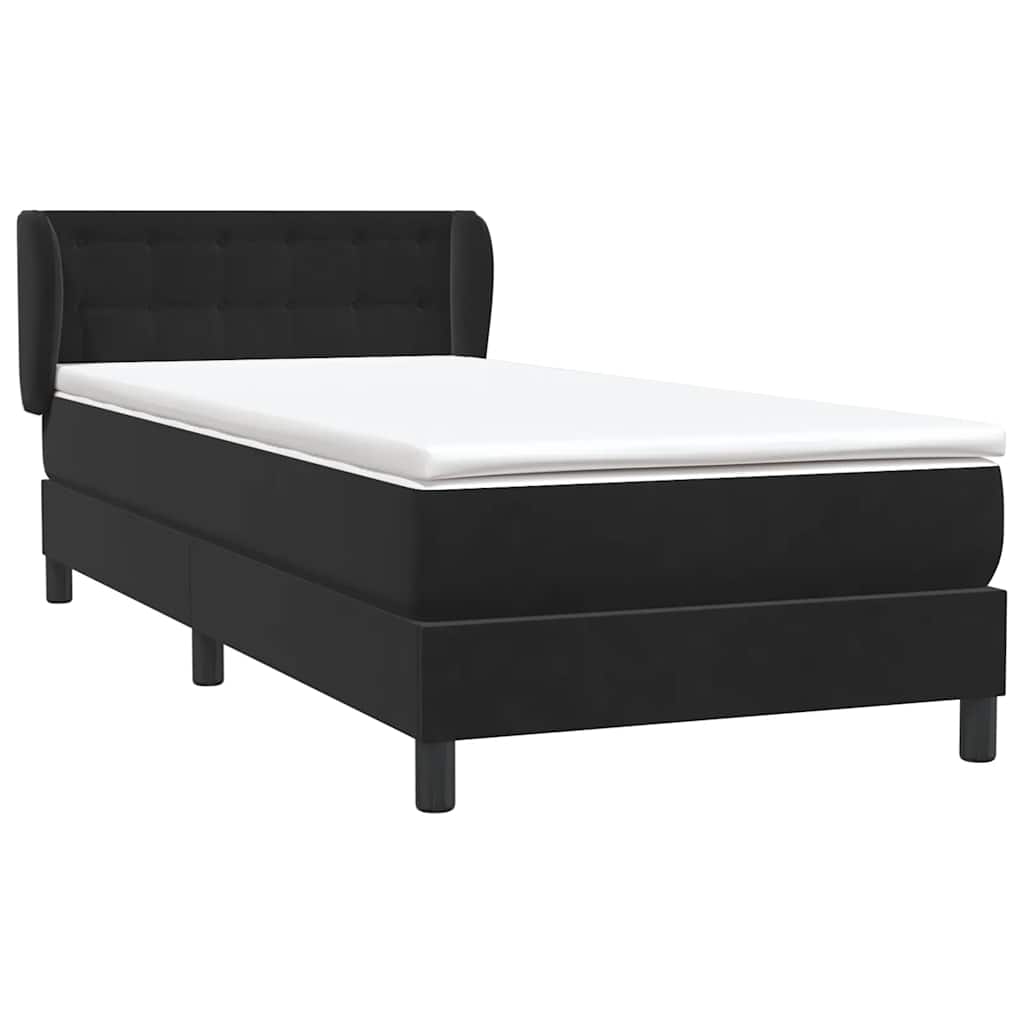 Box spring krevet s madracem crni 80 x 220 cm baršunasti