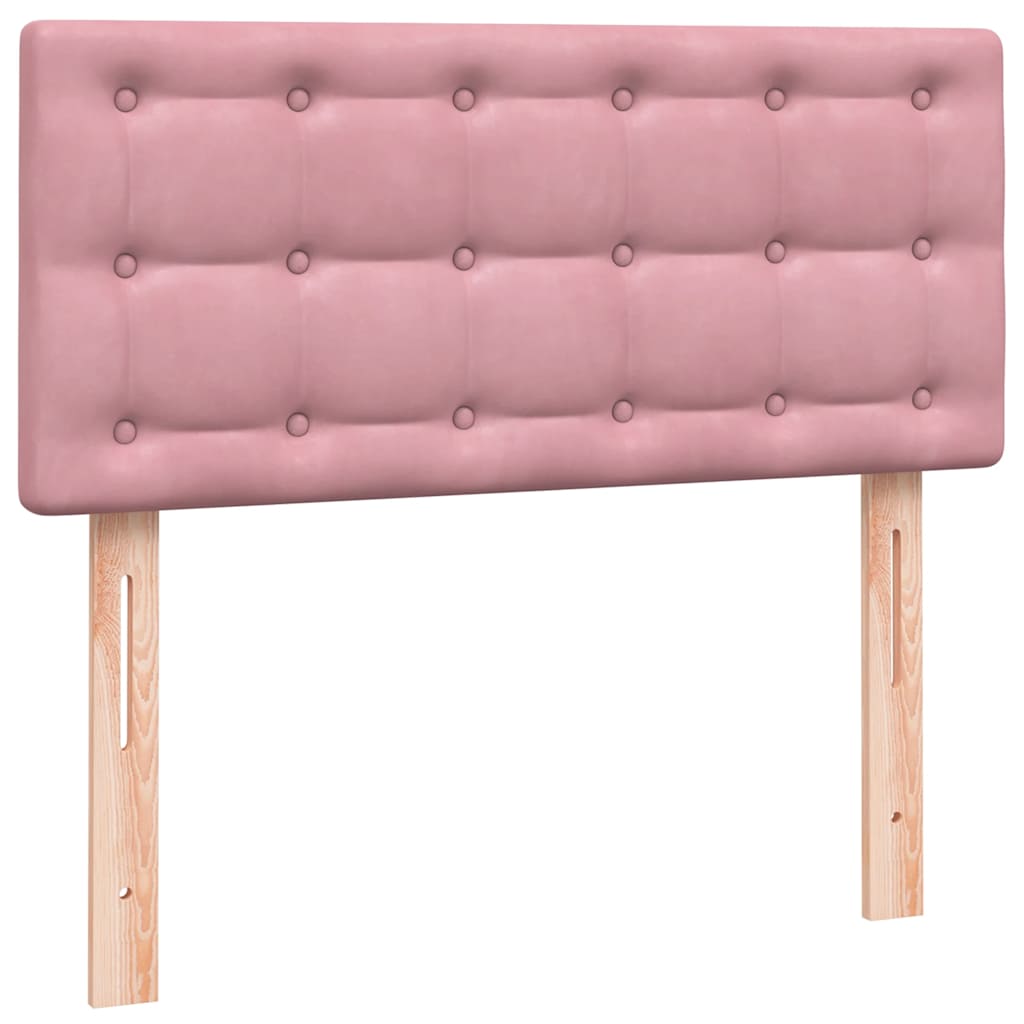 Box spring krevet s madracem ružičasti 90x220 cm baršunasti