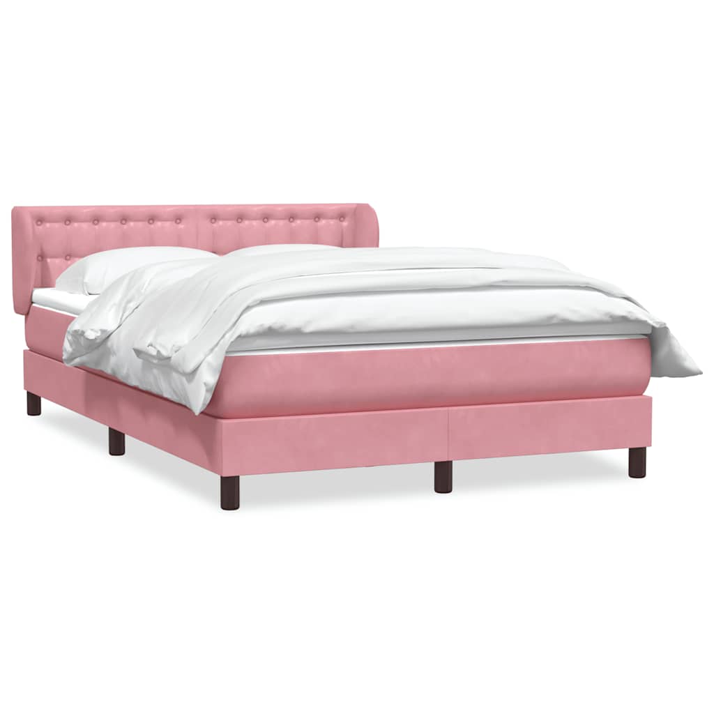 Box Spring krevet s madracem ružičasti 140x220 cm baršun