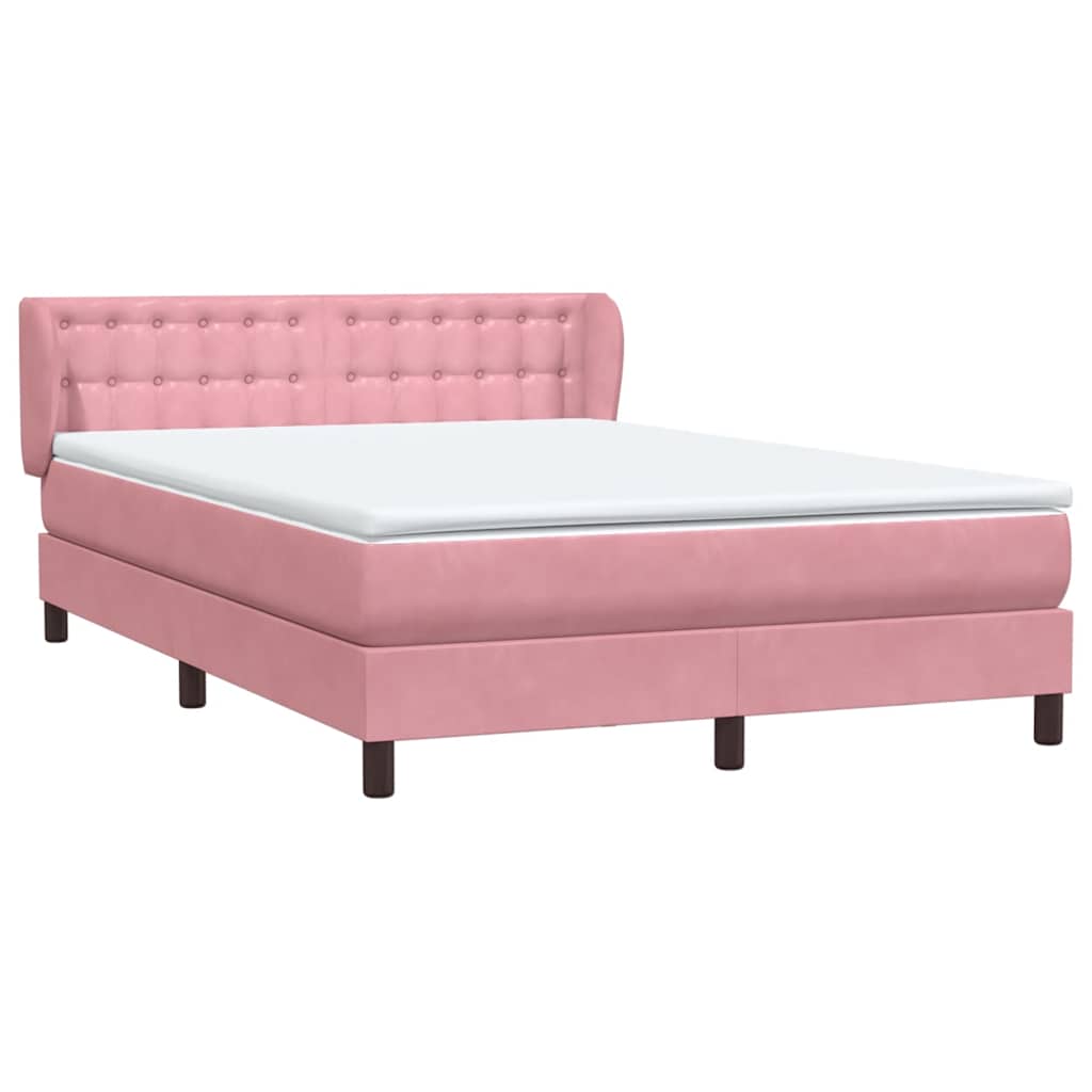 Box Spring krevet s madracem ružičasti 140x220 cm baršun