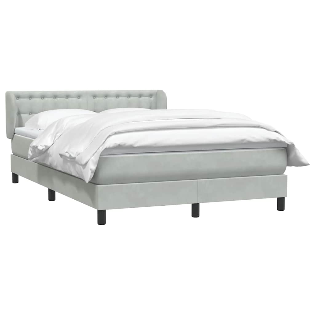Krevet s oprugama i madracem svjetlosivi 160x220 cm baršunasti