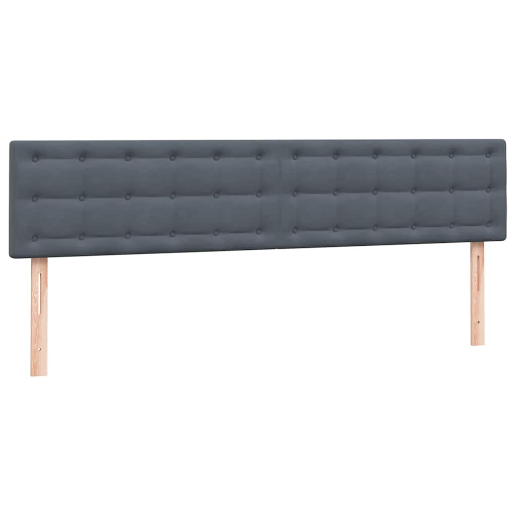 Krevet s oprugama s madracima tamnosivi 180x220 cm baršunasti
