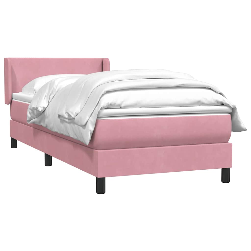 Box Spring krevet s madracem ružičasti 90x210 cm samt