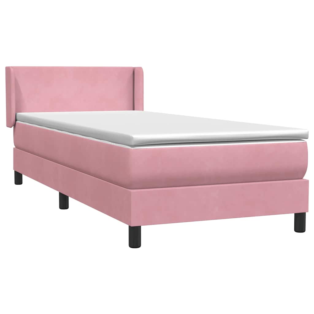 Box Spring krevet s madracem ružičasti 90x210 cm samt