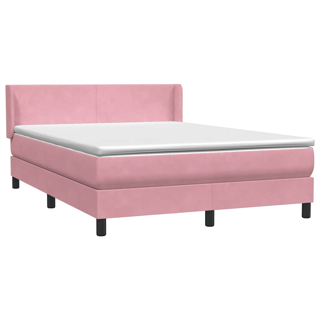 Box Spring krevet s madracem ružičasti 140x220 cm baršun