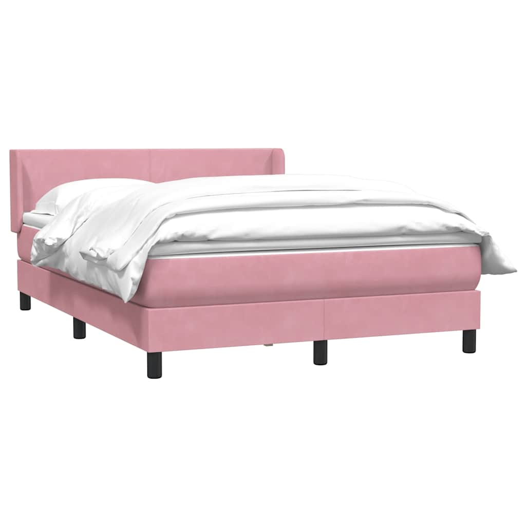 Box Spring krevet s madracem ružičasti 140x220 cm baršun