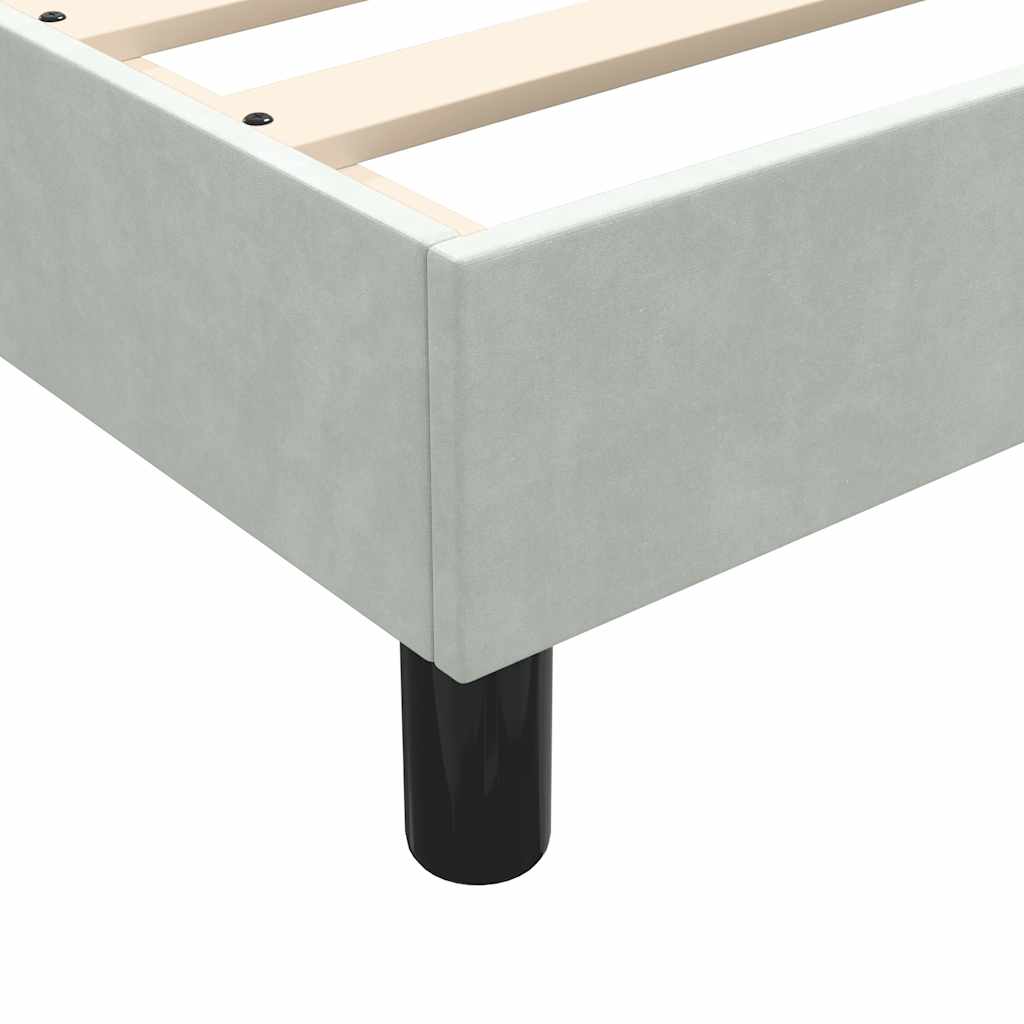 Krevet s oprugama i madracem svjetlosivi 160x220 cm baršunasti