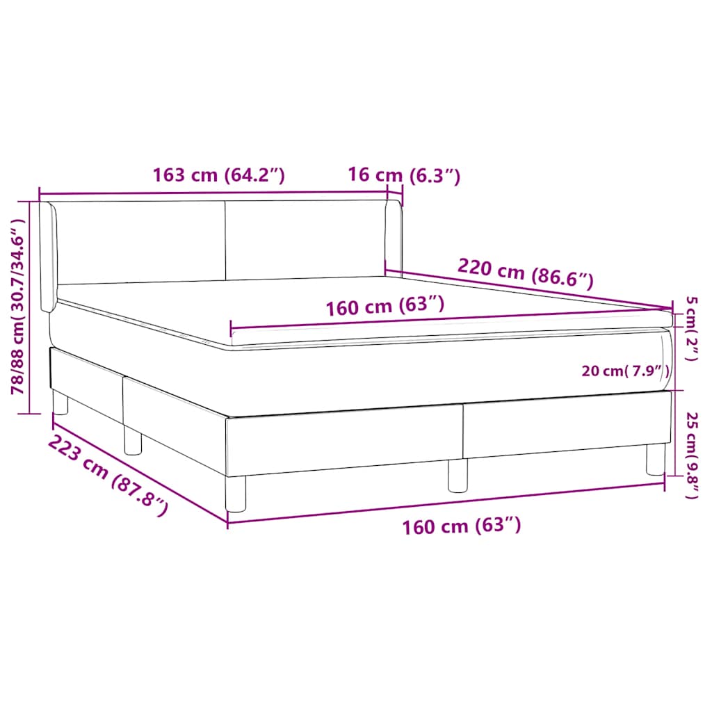 Box Spring krevet s madracem ružičasti 160x220 cm baršun