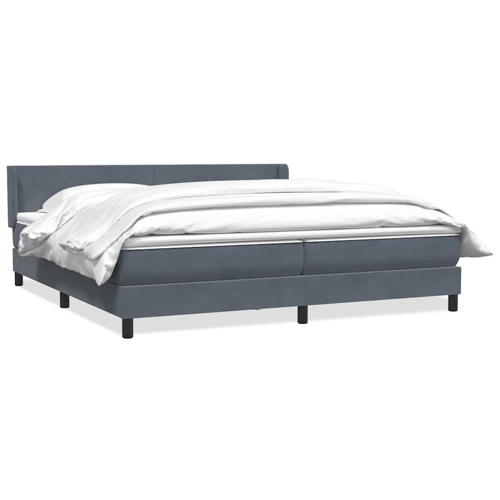 Box Spring krevet s madracem tamno sivi 180x220 cm samt