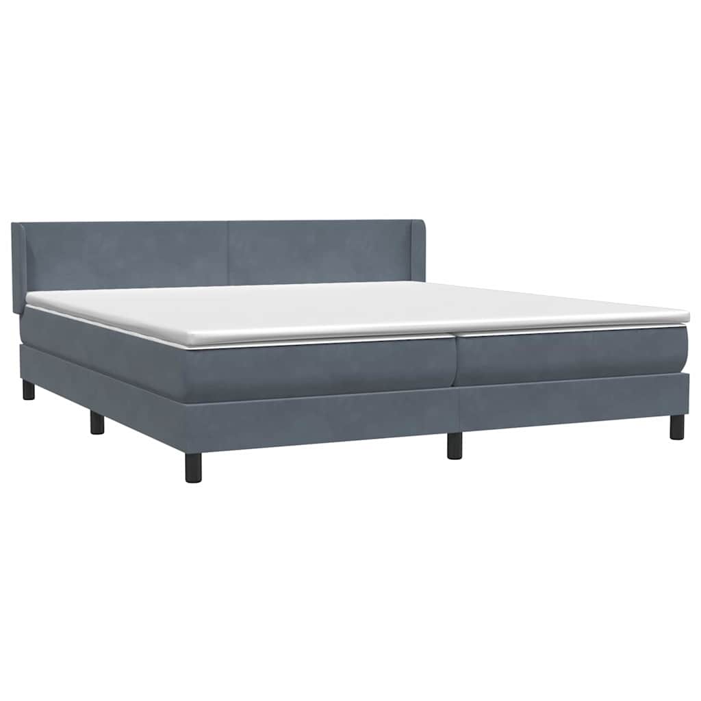 Box Spring krevet s madracem tamno sivi 180x220 cm samt