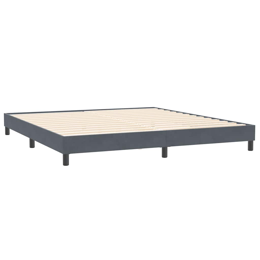 Box Spring krevet s madracem tamno sivi 180x220 cm samt
