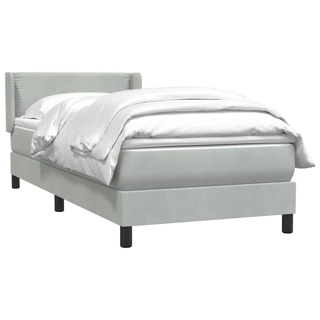 Box Spring krevet s madracem svijetlo sivi 80x210 cm baršun