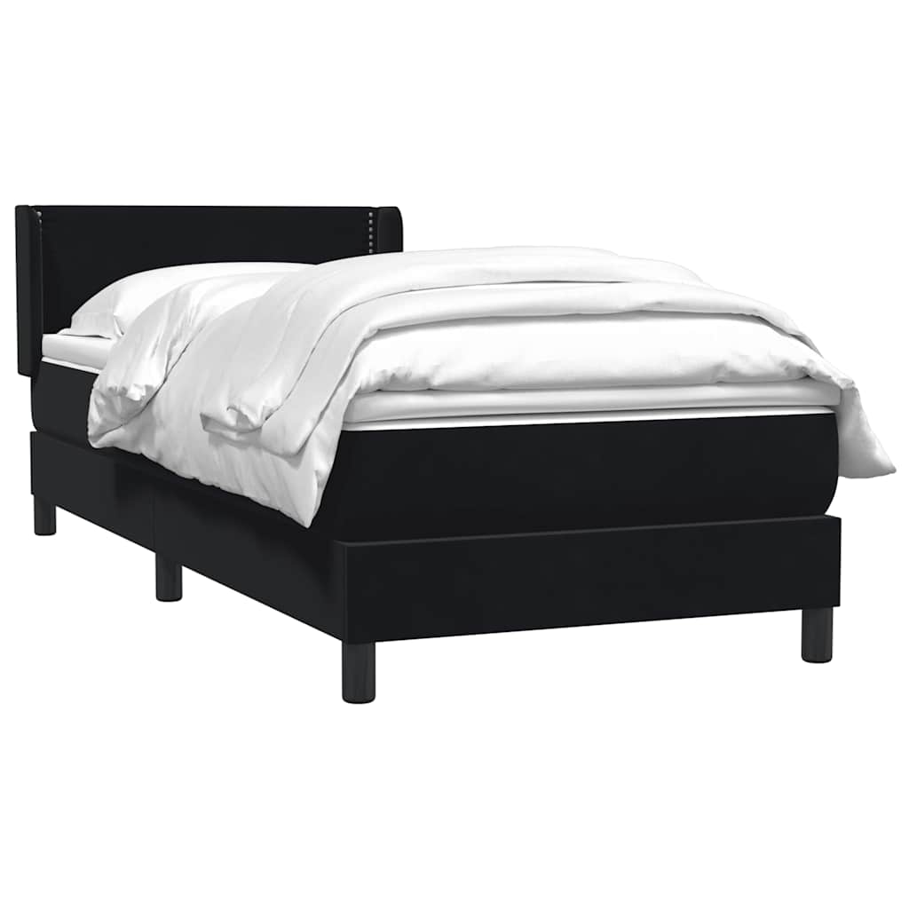 Box spring krevet s madracem crni 90x210 cm baršunasti