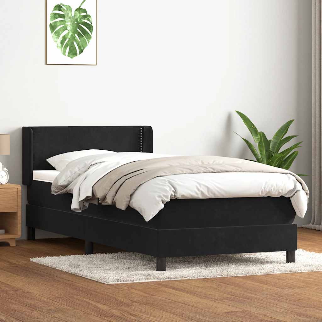 Box spring krevet s madracem crni 90x210 cm baršunasti