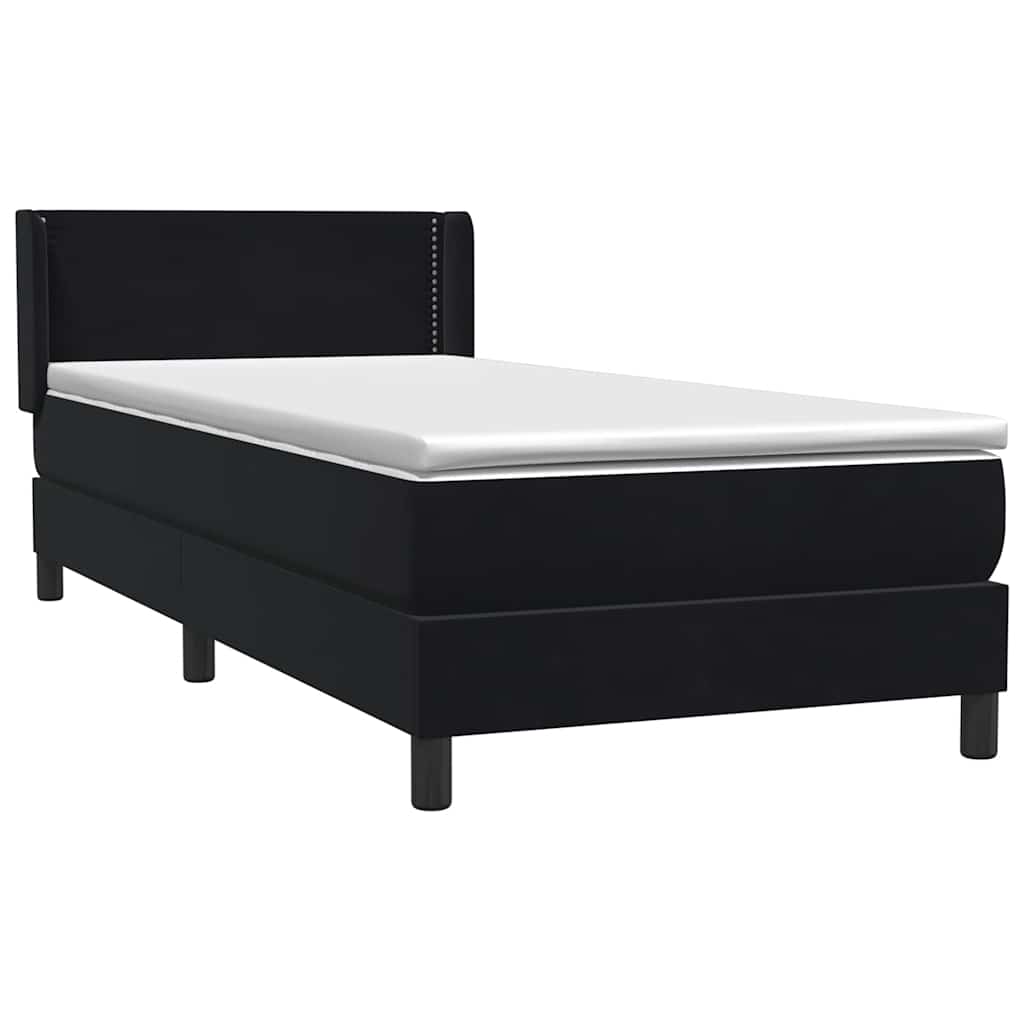 Box spring krevet s madracem crni 80 x 220 cm baršunasti