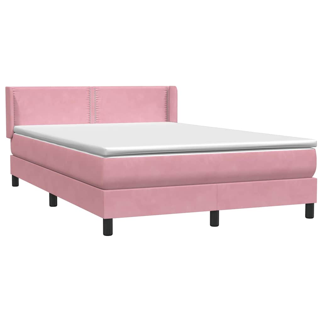 Box Spring krevet s madracem ružičasti 160x220 cm baršun