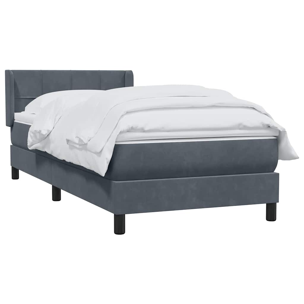 Box Spring krevet s madracem tamno sivi 80x210 cm baršun
