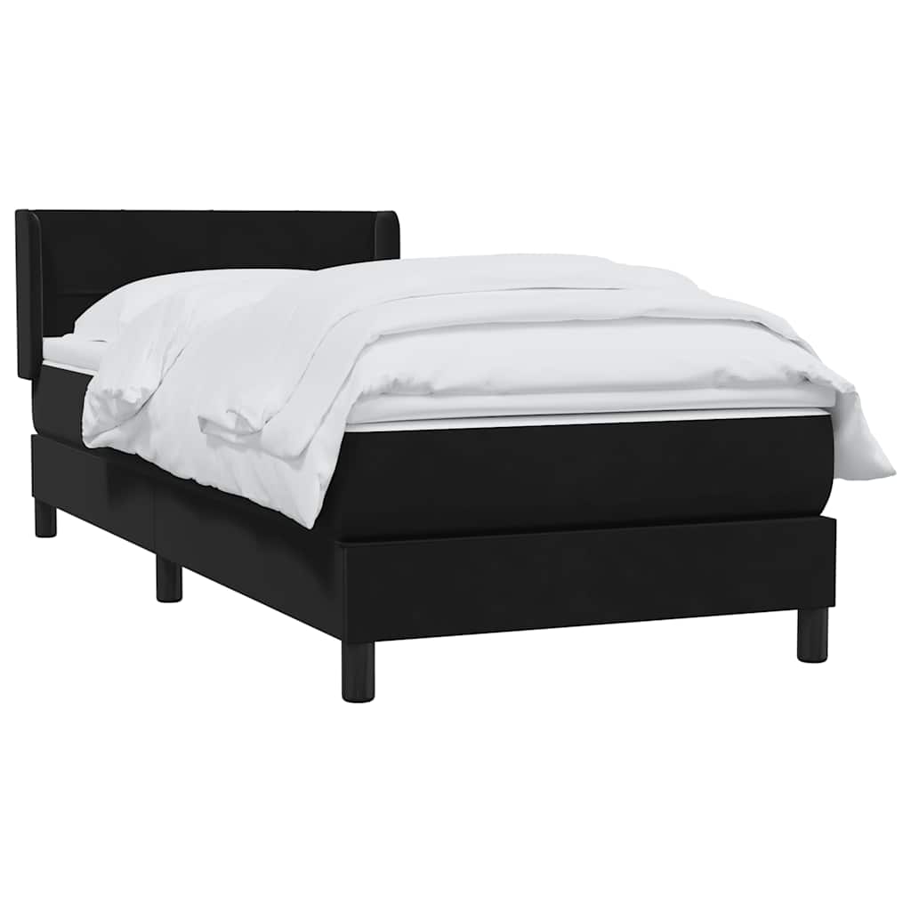 Box spring krevet s madracem crni 90x210 cm baršunasti