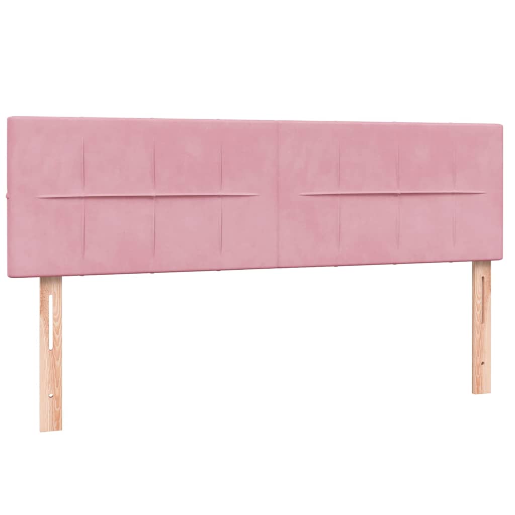 Krevet s oprugama i madracem ružičasti 140x210 cm baršunasti