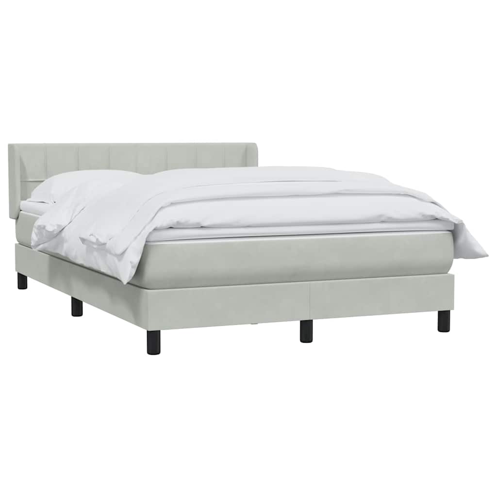 Krevet s oprugama i madracem svjetlosivi 160x210 cm baršunasti