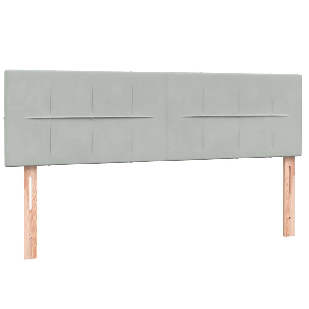 Krevet s oprugama i madracem svjetlosivi 160x210 cm baršunasti