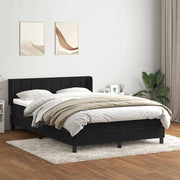 Box spring krevet s madracem crni 160x210 cm baršunasti