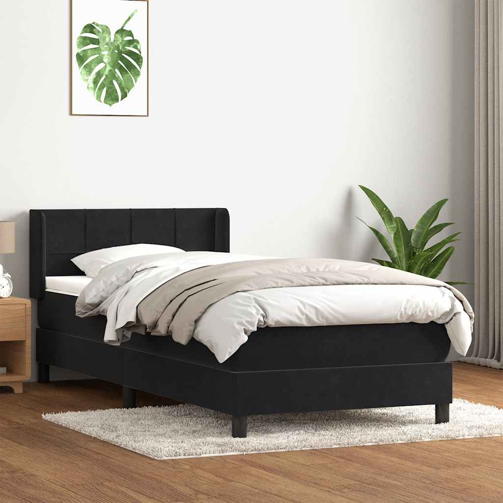Box spring krevet s madracem crni 80 x 220 cm baršunasti