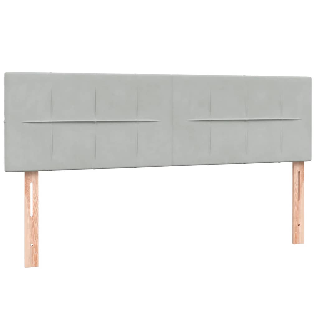 Krevet s oprugama i madracem svjetlosivi 160x220 cm baršunasti