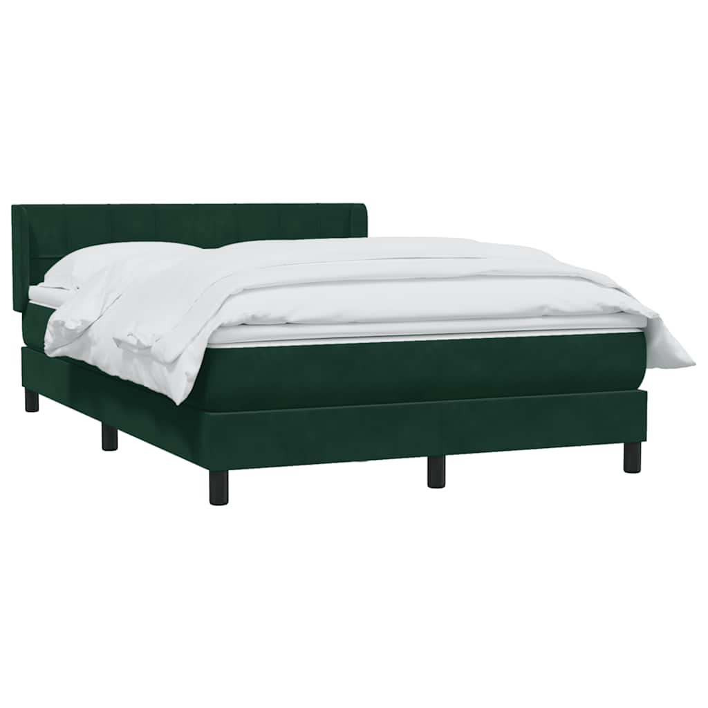 Box Spring krevet s madracem tamno zeleni 160x220 cm baršun