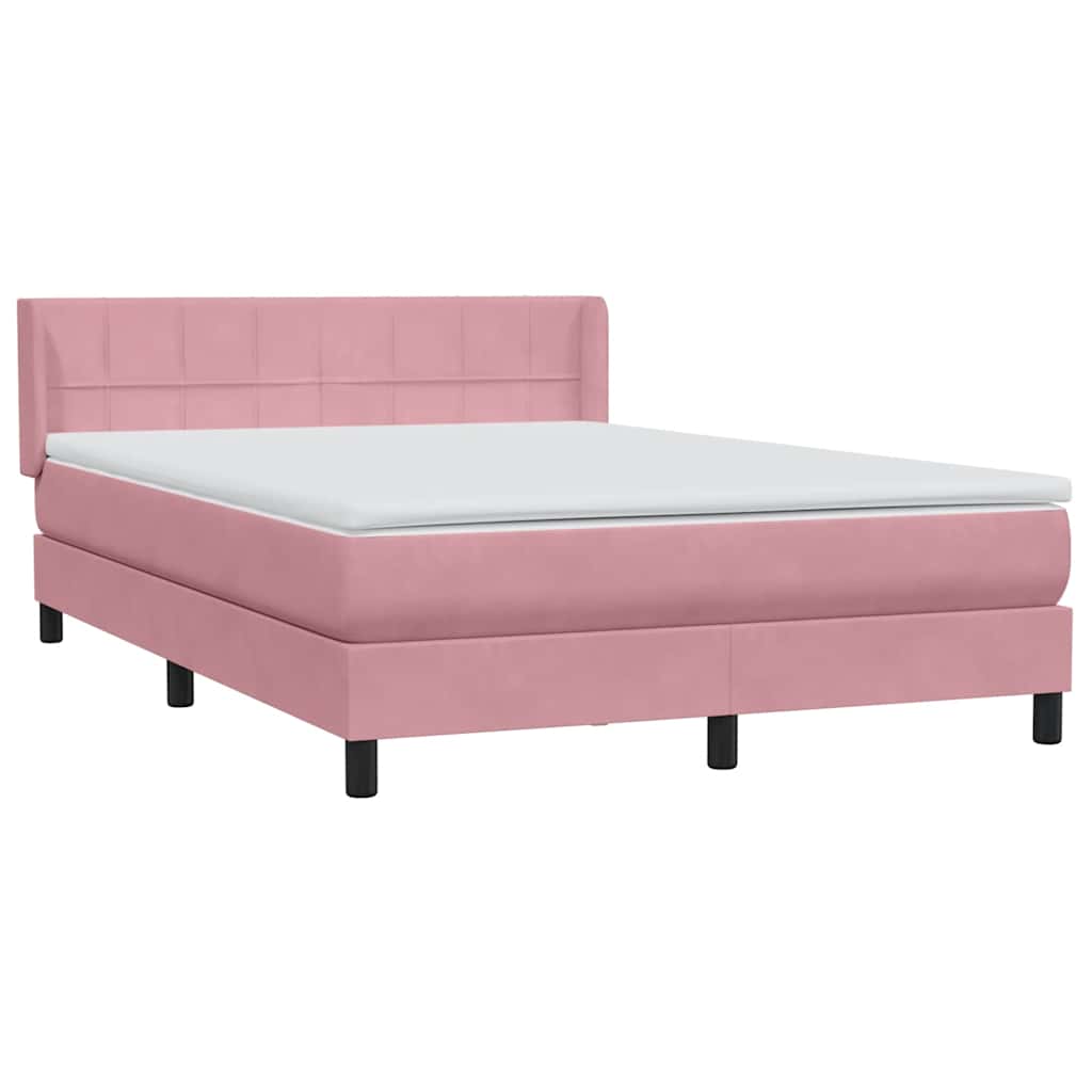 Box Spring krevet s madracem ružičasti 160x220 cm baršun