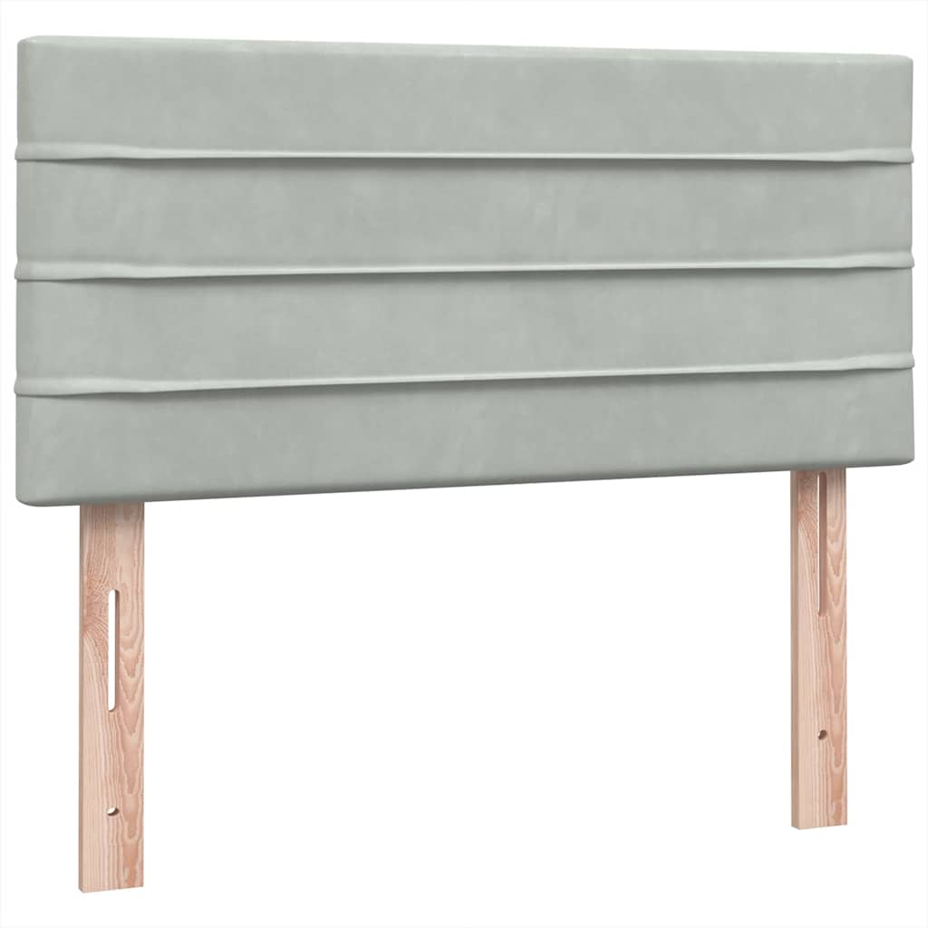 Box Spring krevet s madracem svijetlo sivi 90x210 cm baršun