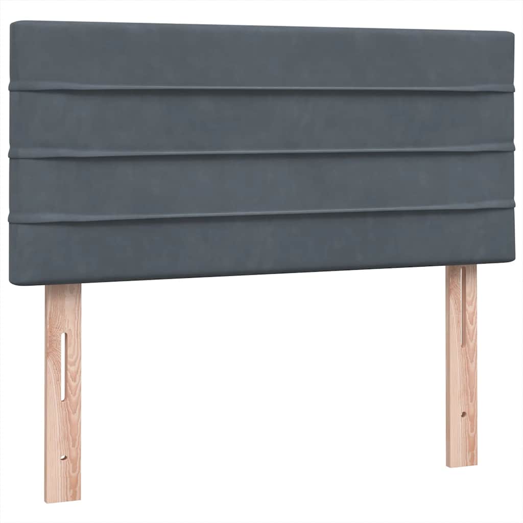 Box spring krevet s madracem tamnosivi 80 x 220 cm baršunasti