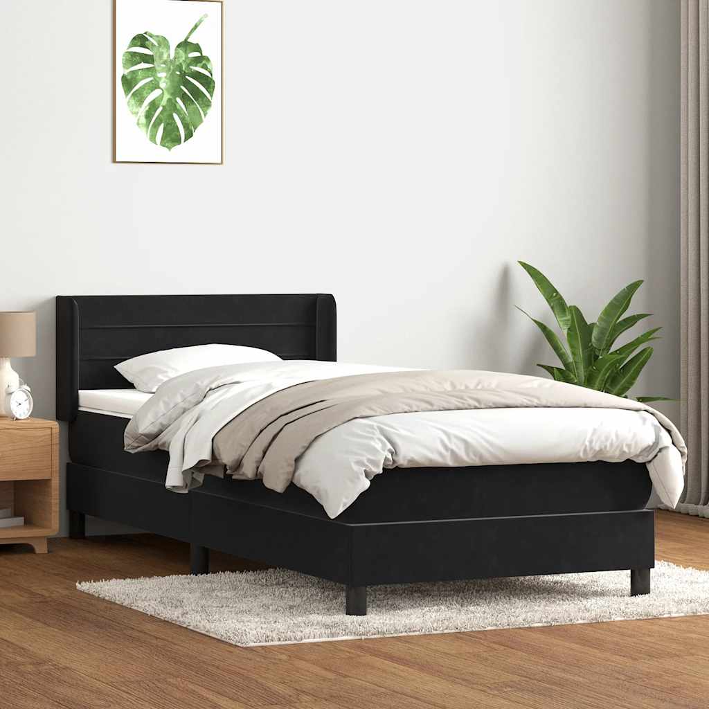 Box spring krevet s madracem crni 80 x 220 cm baršunasti
