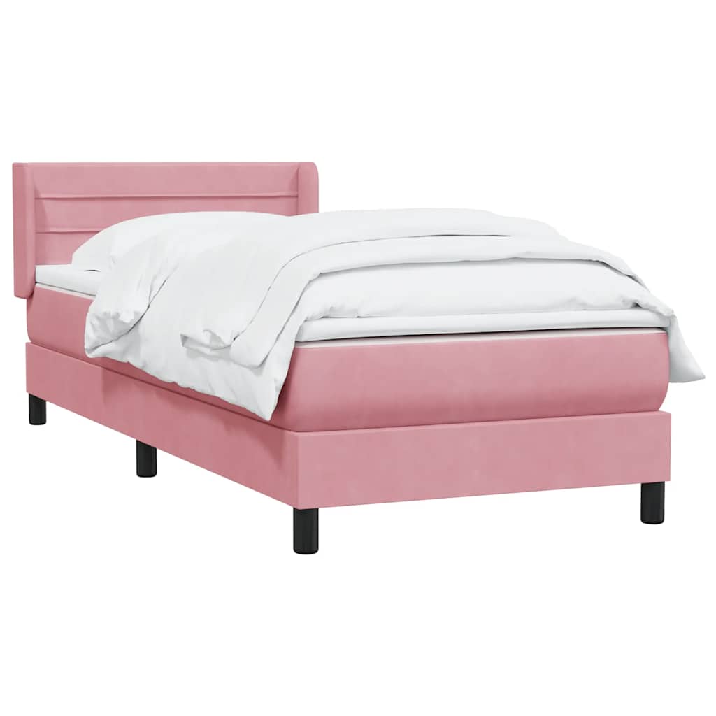 Box spring krevet s madracem ružičasti 80 x 220 cm baršunasti