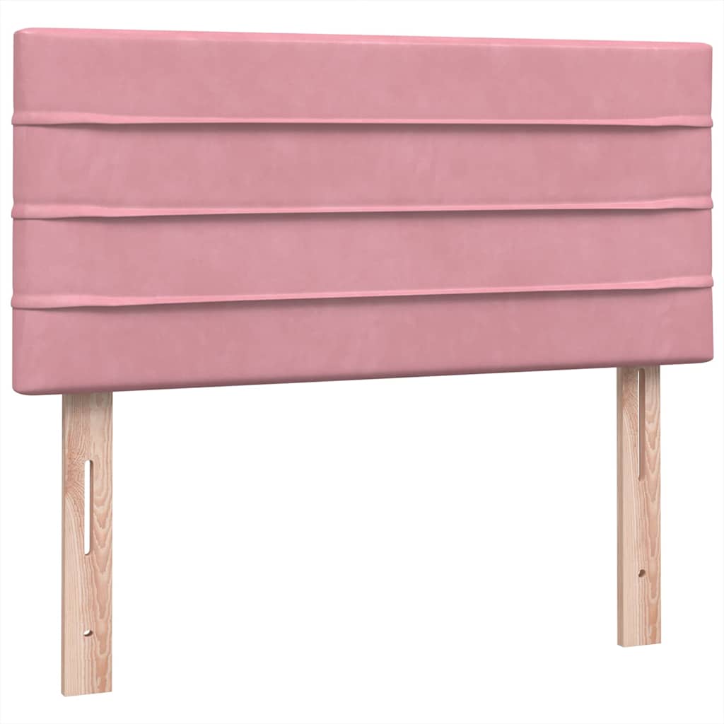 Box spring krevet s madracem ružičasti 90x220 cm baršunasti