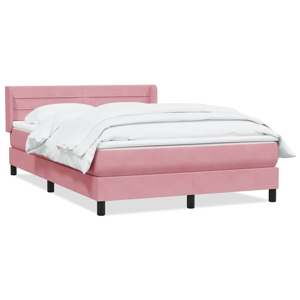 Box Spring krevet s madracem ružičasti 140x220 cm baršun