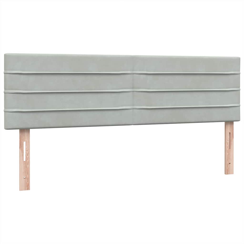 Krevet s oprugama i madracem svjetlosivi 160x220 cm baršunasti