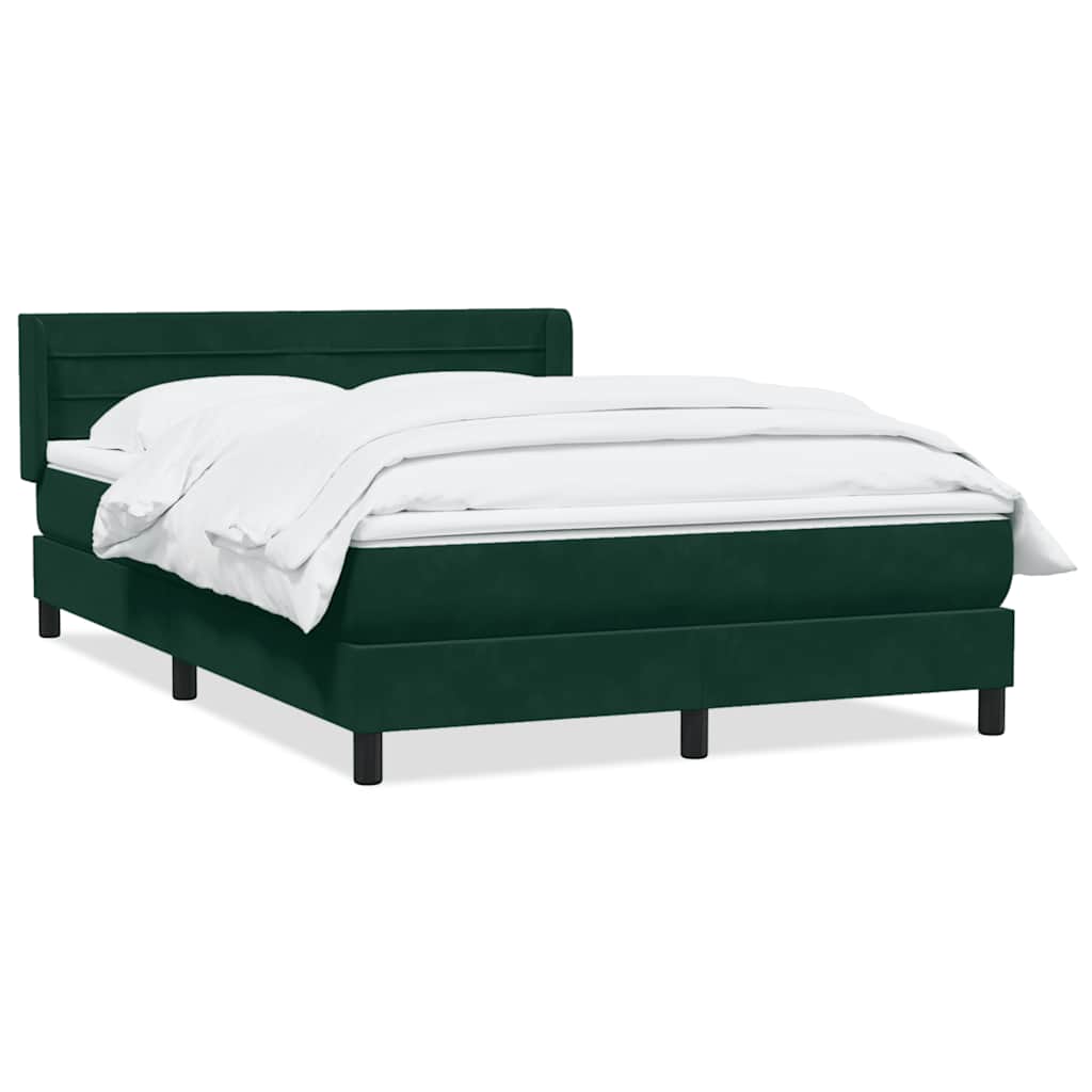 Box Spring krevet s madracem tamno zeleni 160x220 cm baršun
