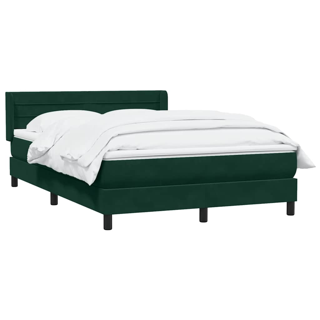 Box Spring krevet s madracem tamno zeleni 160x220 cm baršun