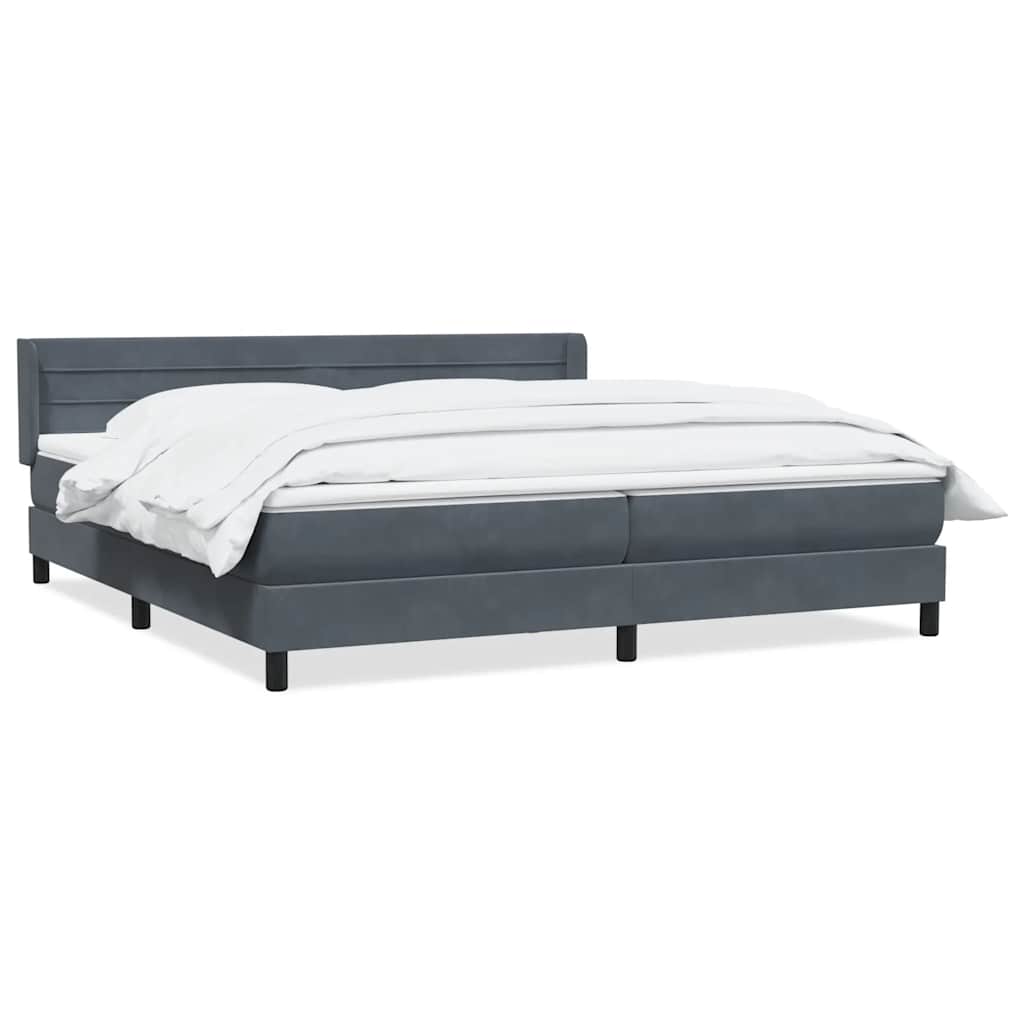 Box spring krevet s madracem tamnosivi 180x220 cm baršunasti
